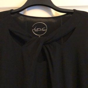 INC black twist neck top